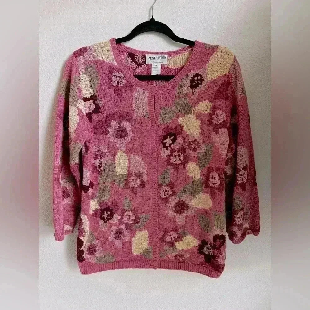 Vintage PENDLETON floral cardigan